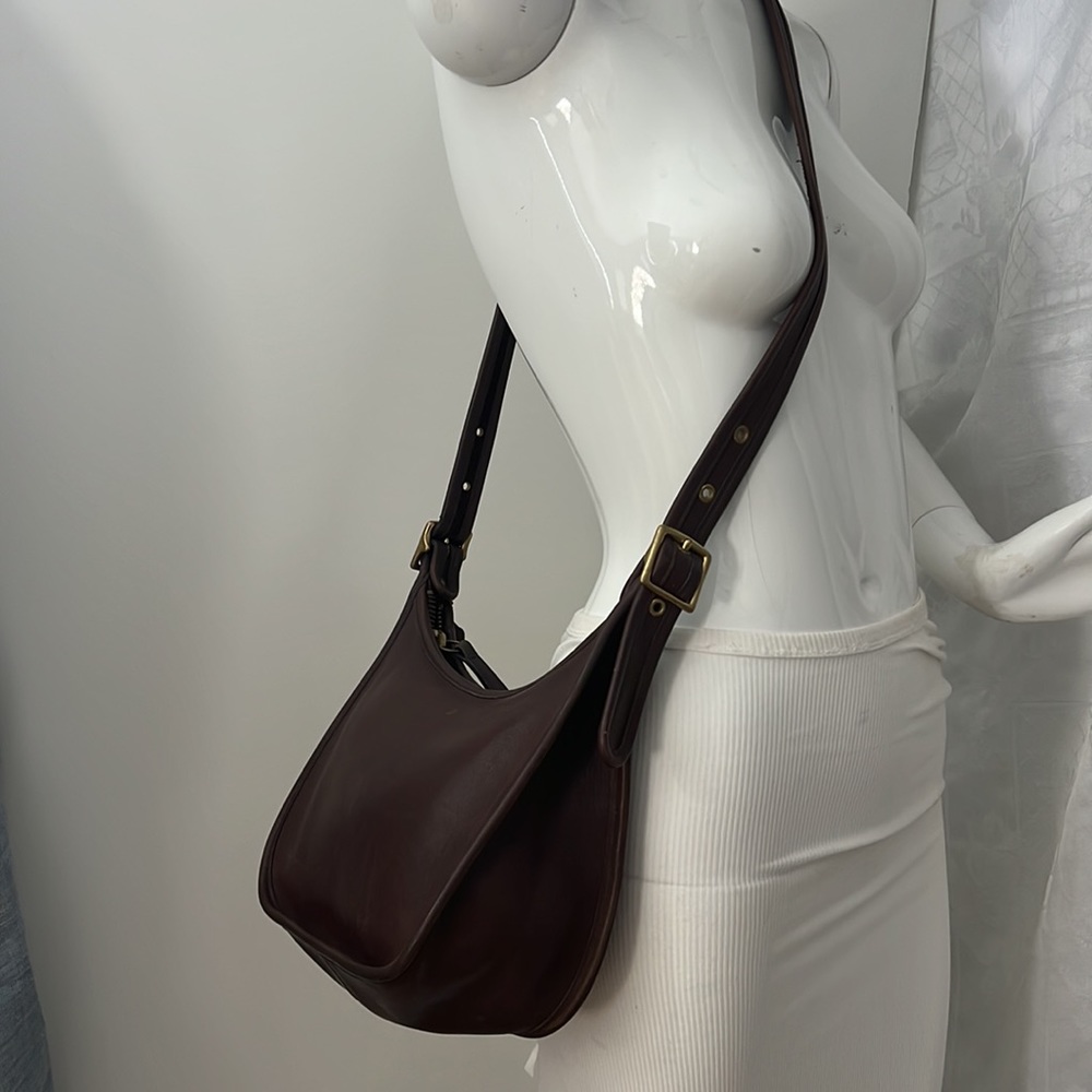 Coach Dark Brown Leather Hobo Bag with Gold Hardware - Picture 3 of 15